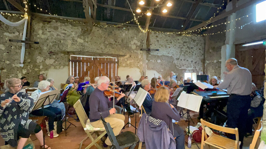 The Bondleigh Barn Band in a barn concert