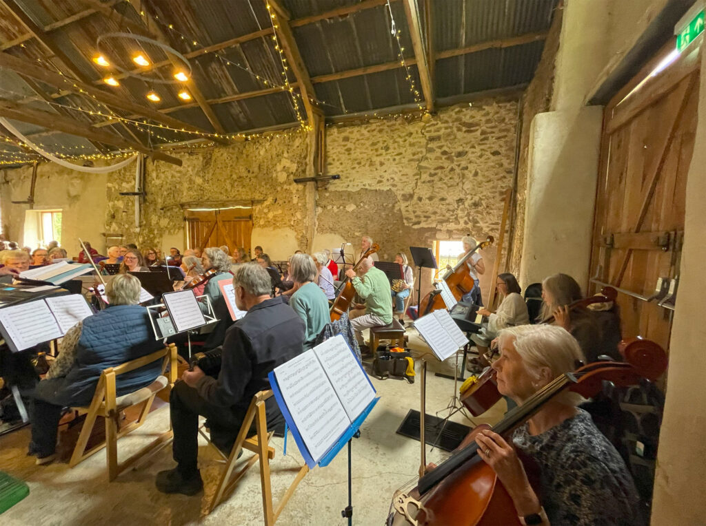 The Bondleigh Barn Band in a barn concert