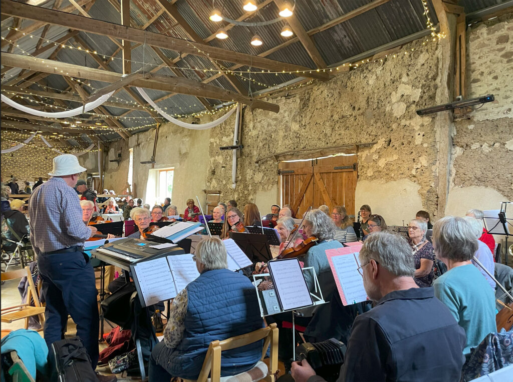 The Bondleigh Barn Band in a barn concert